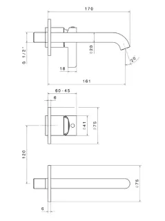 Встраиваемый смеситель для раковины Kerama Marazzi Linea 71028EKM.01.093 чёрный матовый